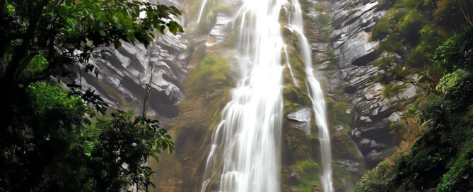 Rudradhari Waterfall in Uttarakhand, India